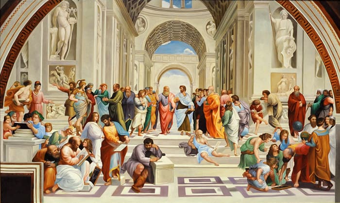 La Scuola di Atene è un affresco (770×500 cm circa) di Raffaello Sanzio, databile al 1509-1511 ed è situato nella Stanza della Segnatura, una delle quattro "Stanze Vaticane",